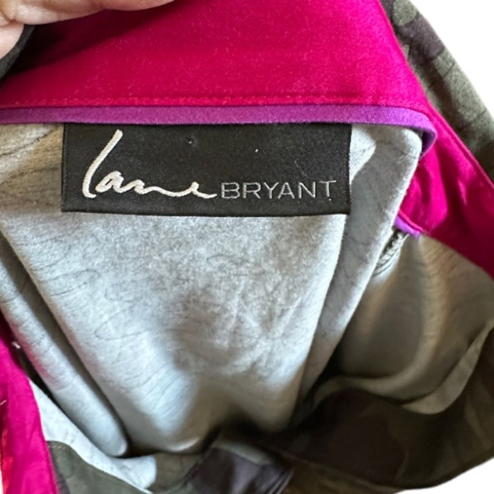 Lane Bryant Camo Top With Embellishments on Collar - Picture 6 of 6